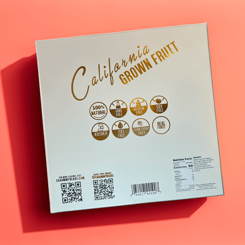 California Gummy Bears Ultimate Gift Box - California Grown Frui Real Gummy Bears with 8 Delicious Flavors - Holiday Gift