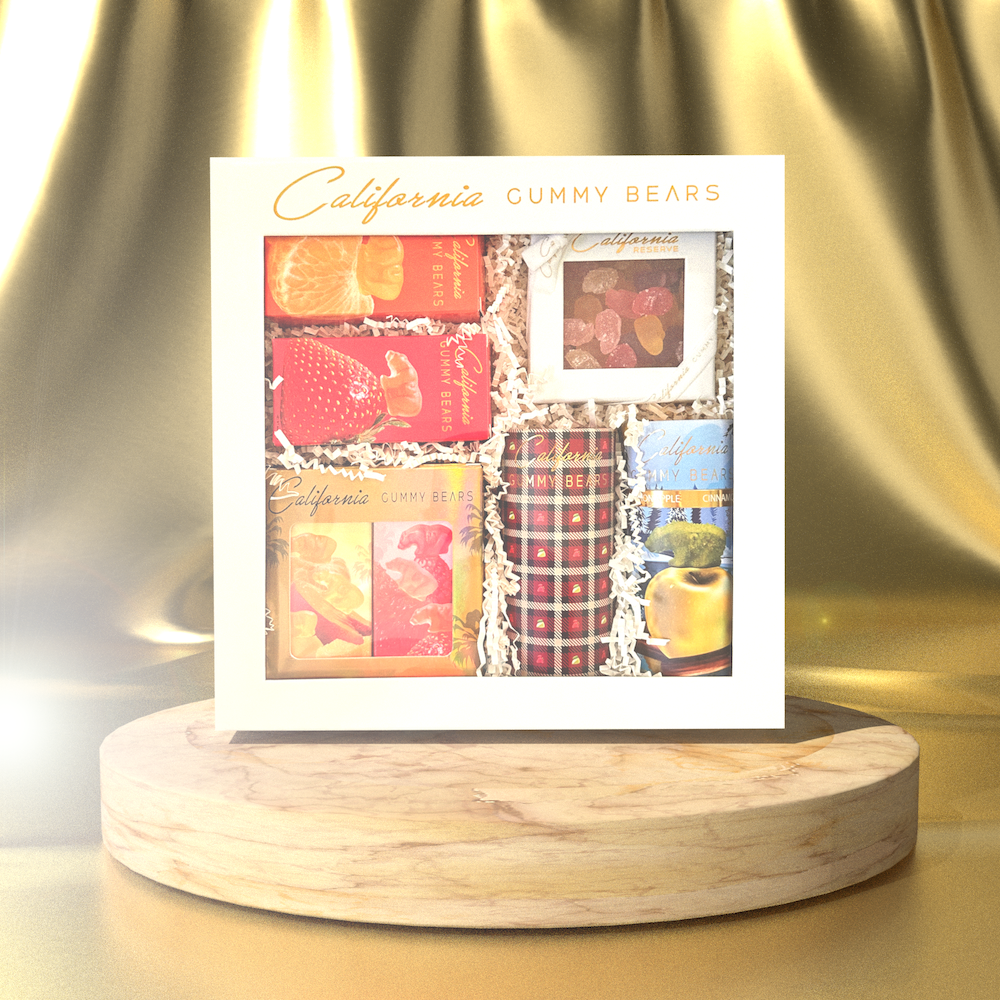 California Gummy Bears - Holiday Candy Gift Box - Made in California - Healthy All Natural Candies