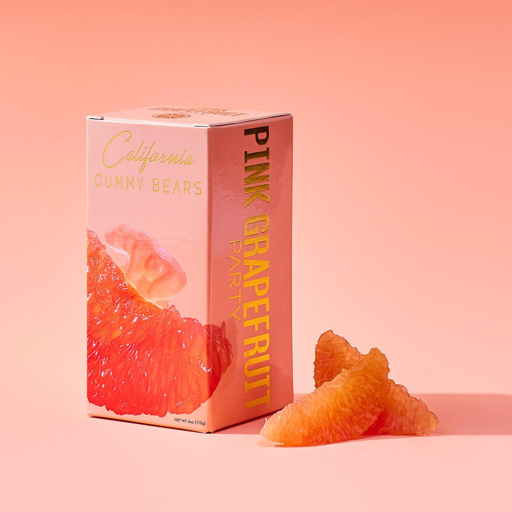 California Gummy Bears - Pink Grapefruit Gummies - All Natural Real Fruit Candies