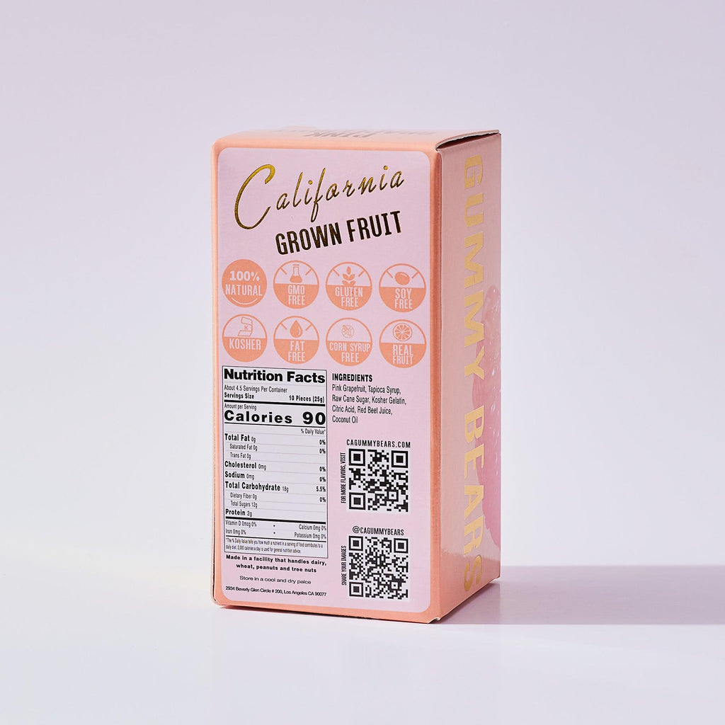 Pink Grapefruit Gummies by California Gumy Bears - 100% All Natural