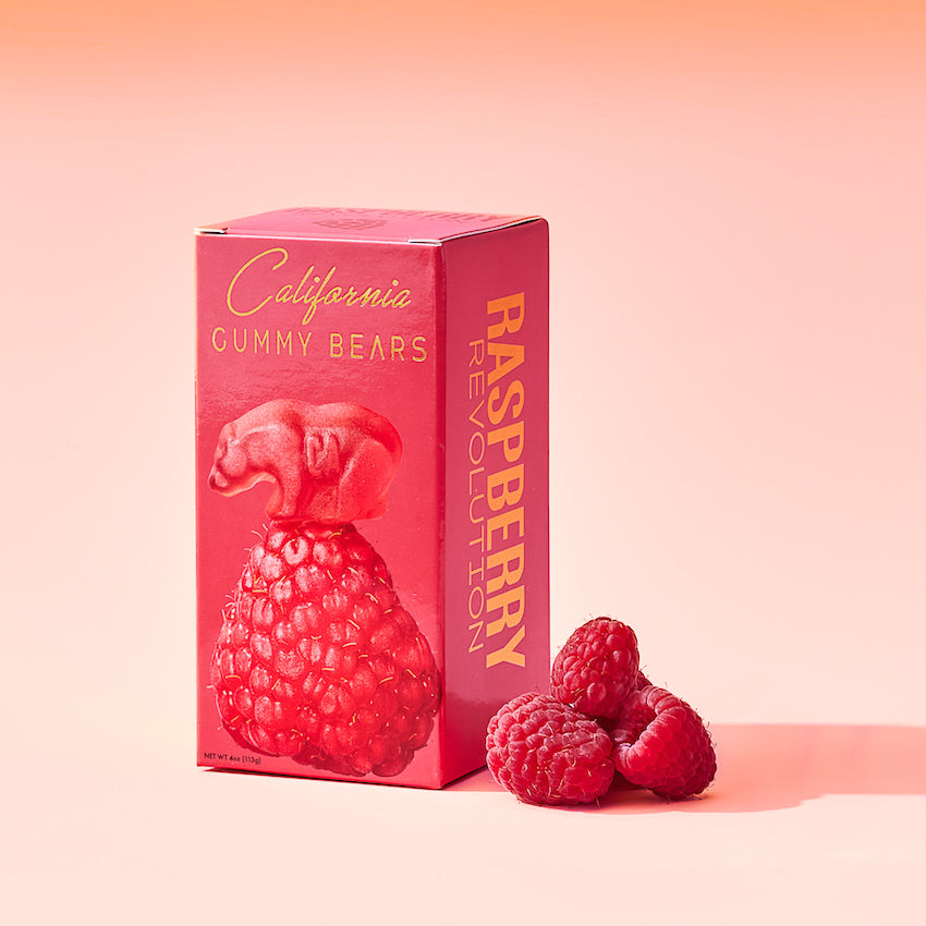 Rasperry Gummy Bears by California Gummy Bears - All Natural Real Fruit Gummies Gift Box