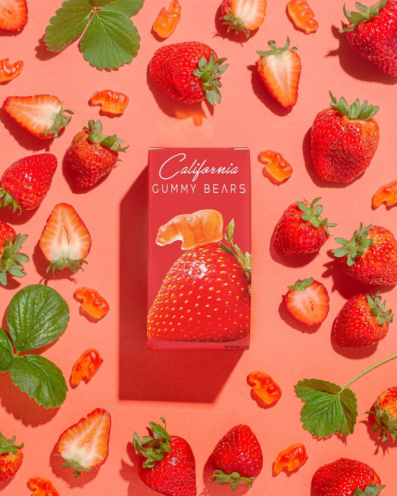 California Gummy Bears - Strawberry Sensation - All Natural Real Fruit Gummies Made in California - Gift Box